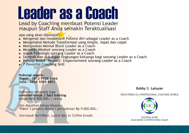Training Leadership - Leader as a coach